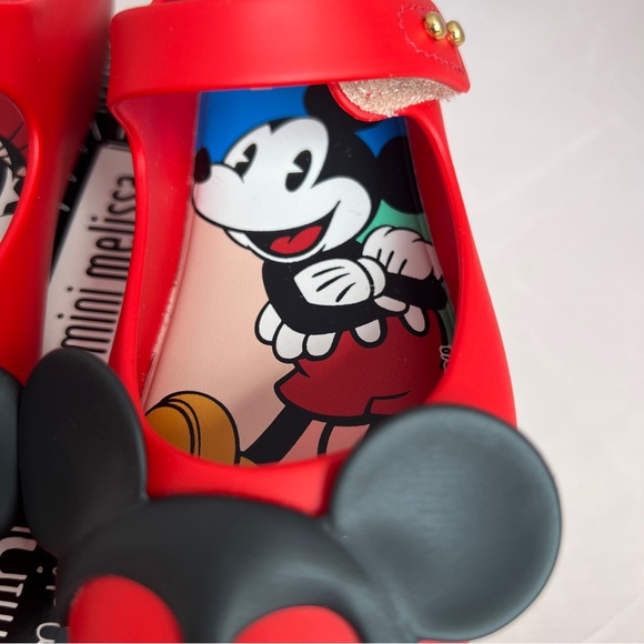 Mini Melissa ultragirl Disney Mickey and Minnie flats size 10 red/black - Picture 5 of 9